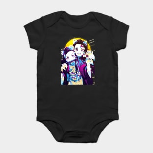 Nezuko Kamado and Tanjiro Kamado Baby Bodysuit